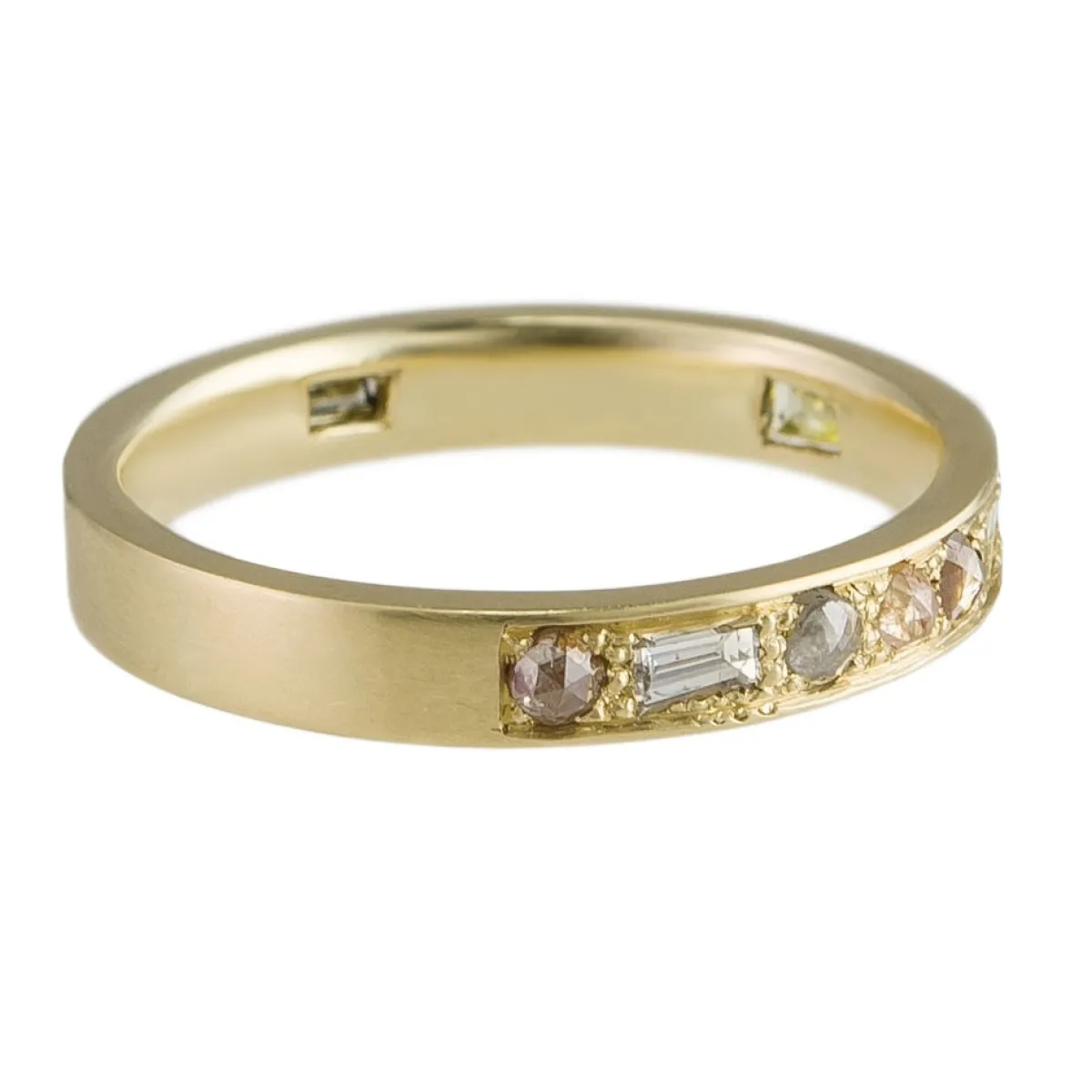 Tomfoolery 18ct Yellow Mixed Cut Puzzle Diamond Eternity Ring Outlet