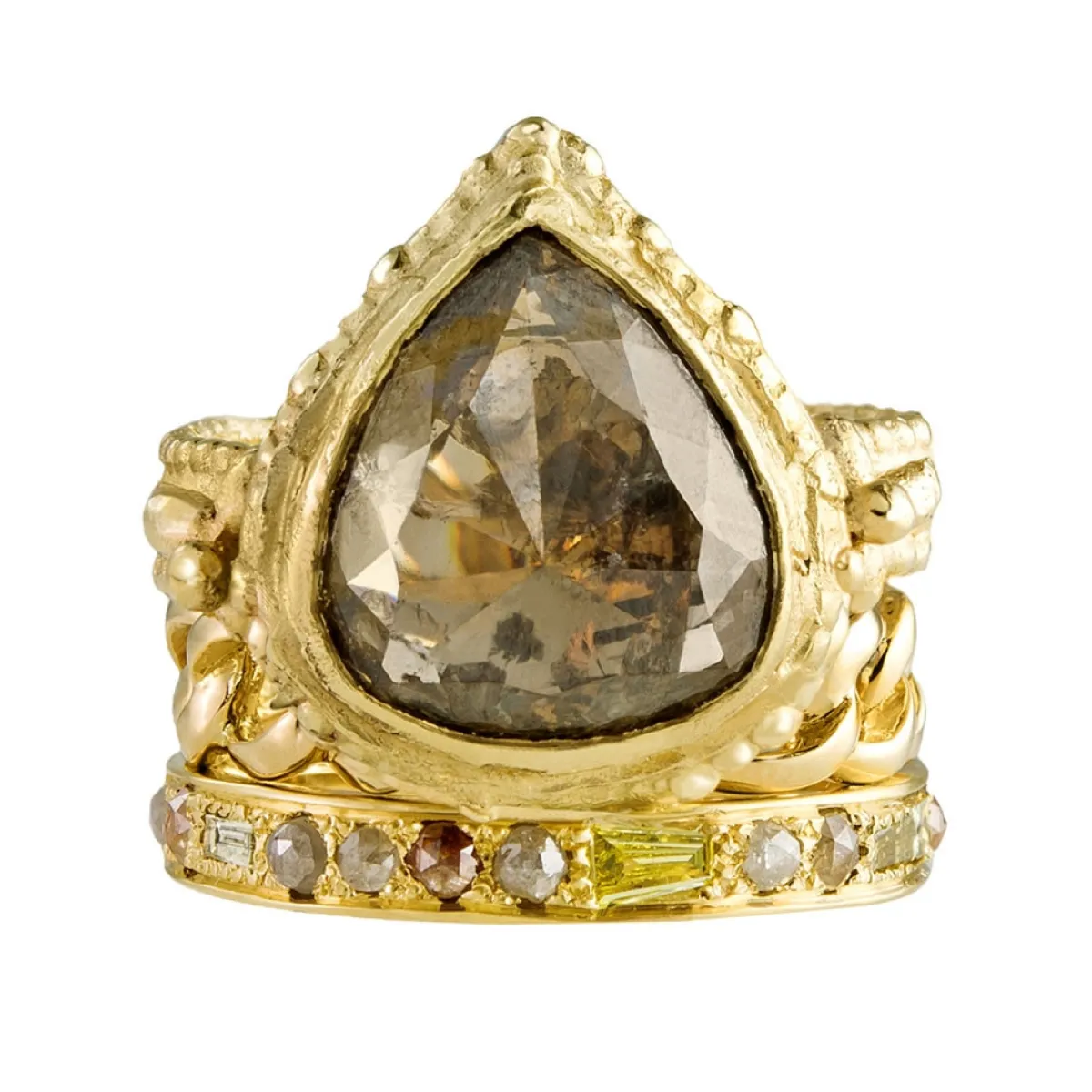 Tomfoolery 18ct Yellow Mixed Cut Puzzle Diamond Eternity Ring Outlet