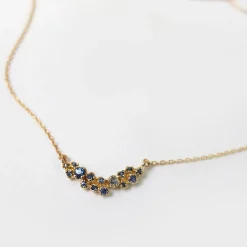 Tomfoolery Curved Grand Cluster Necklace with Blue Sapphires Discount