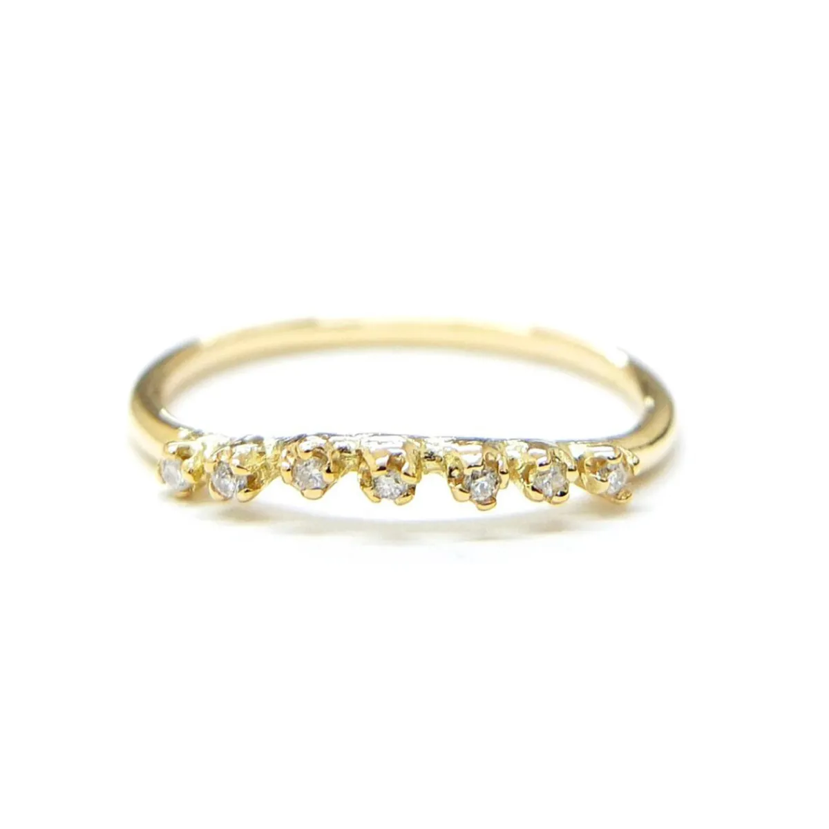 Tomfoolery Curved Seven Diamond Ring Outlet