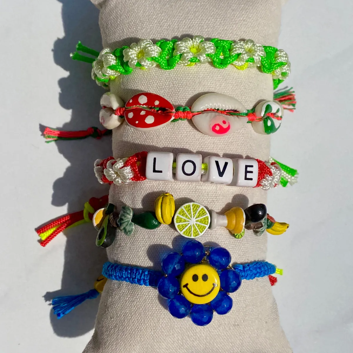 Tomfoolery Cutie Fruity Ceramic Tropical Charm Bracelet New