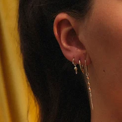 Tomfoolery Dala Detail Lucky Lantern Droplet .1 Diamond Hoop Earring Hot