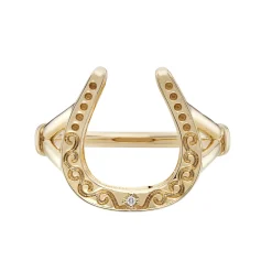 Tomfoolery Dala Gold Lucky Horseshoe Ring Clearance