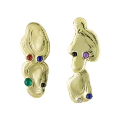 Tomfoolery Dali Dangles Brass Earrings New