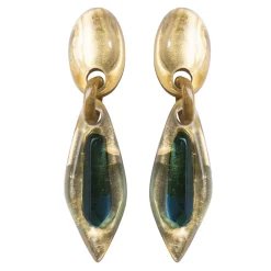 Tomfoolery Dark Blue Selia Statement Drop Earrings Outlet