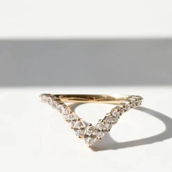 Tomfoolery Deep V Tapered Marquise Diamond Band Online