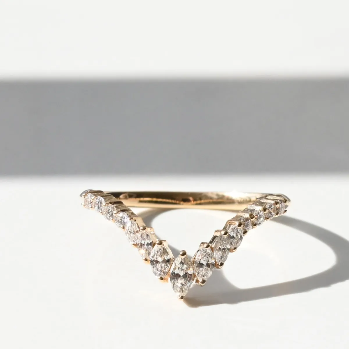 Tomfoolery Deep V Tapered Marquise Diamond Band Online