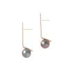 Tomfoolery Dent Bar Pearl Earrings Fashion