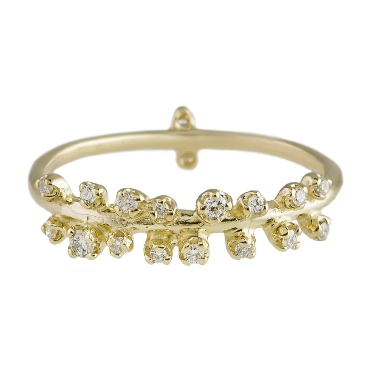 Tomfoolery Diamond & 14ct Yellow Gold Eucalyptus Ring Hot