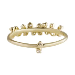 Tomfoolery Diamond & 14ct Yellow Gold Eucalyptus Ring Hot