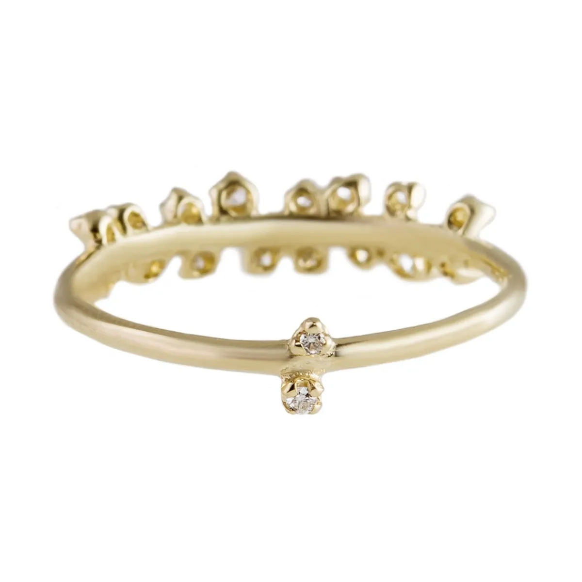 Tomfoolery Diamond & 14ct Yellow Gold Eucalyptus Ring Hot