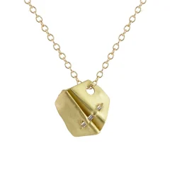 Tomfoolery Diamond Baguette 14 Carat Yellow Gold Pendant Necklace Sale
