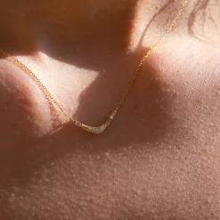 Tomfoolery Diamond Baguette Wave Necklace Hot