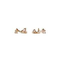 Tomfoolery Diamond Curved Branch Earrings Sale