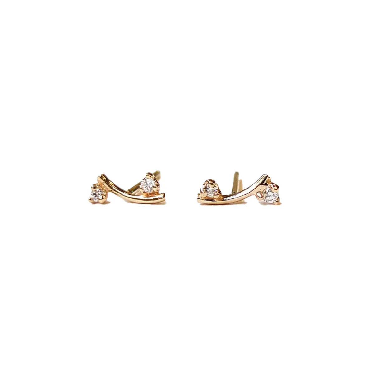 Tomfoolery Diamond Curved Branch Earrings Sale