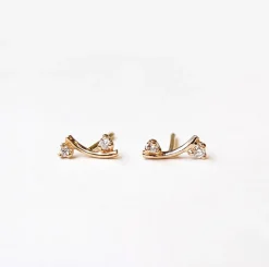 Tomfoolery Diamond Curved Branch Earrings Sale
