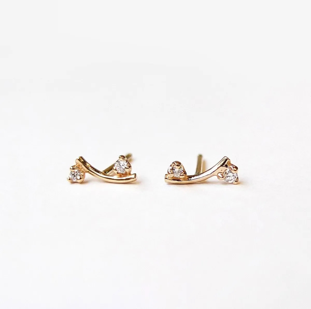 Tomfoolery Diamond Curved Branch Earrings Sale