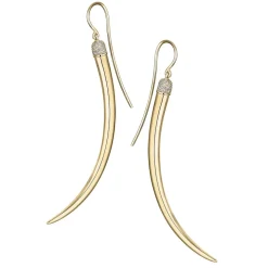 Tomfoolery Diamond Long Tusk Earrings Clearance