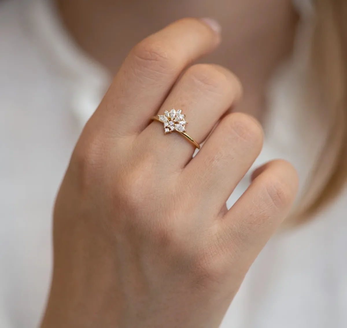 Tomfoolery Diamond Snowflake Ring Outlet