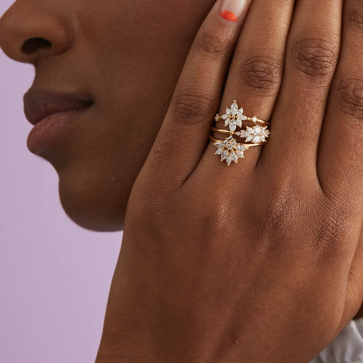 Tomfoolery Diamond Snowflake Ring Outlet