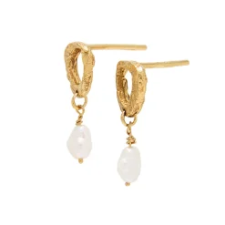 Tomfoolery Dio Gold Pearl Drop Earrings Best