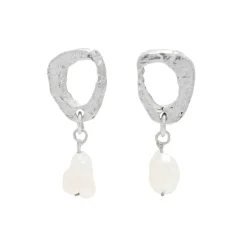 Tomfoolery Dio Silver Pearl Drop Earrings Sale