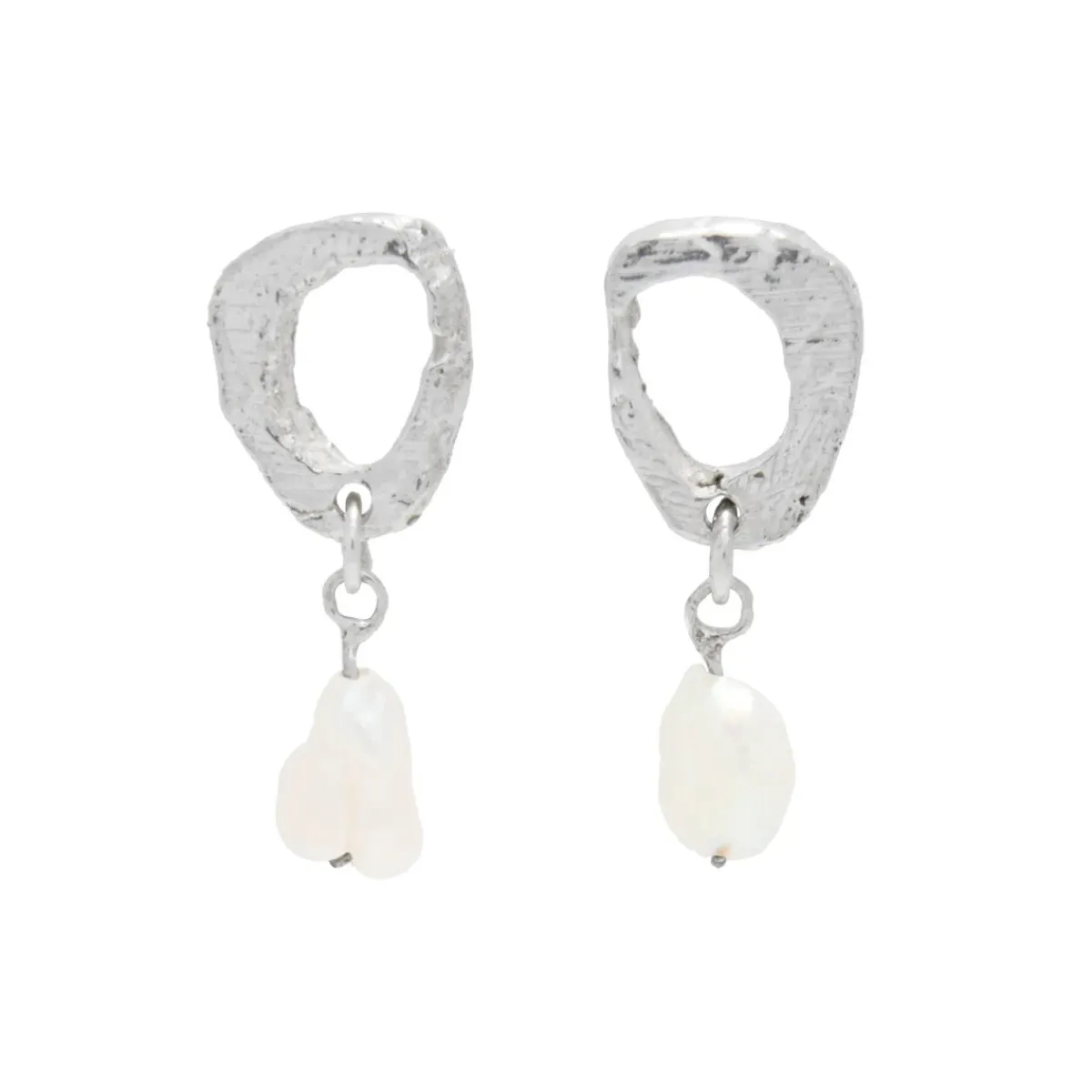 Tomfoolery Dio Silver Pearl Drop Earrings Sale