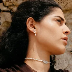 Tomfoolery Dio Silver Pearl Drop Earrings Sale