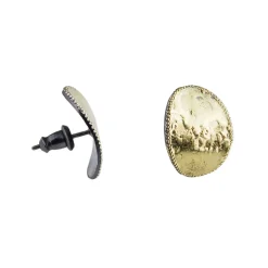 Tomfoolery Disc Studs in 18ct Yellow Gold & Oxidised Silver Discount
