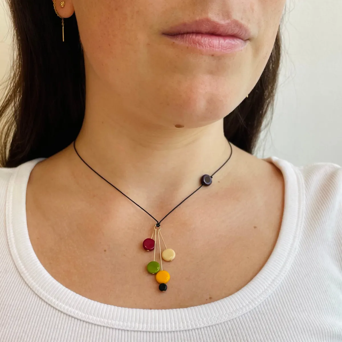 Tomfoolery Discs on Gold Pins Necklace Online