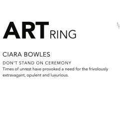 Tomfoolery Don’t Stand on Ceremony Art Ring Fashion