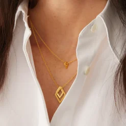 Tomfoolery Double Drop Diamond & Kite Pendant Discount