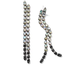 Tomfoolery Double Line Earrings – Black Spinel & Ethiopian Opal Fashion