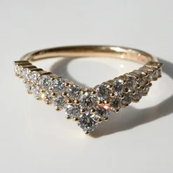 Tomfoolery Double Row Arched Diamond Band Sale
