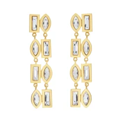 Tomfoolery DRESS Gold Statement Drop Earrings New