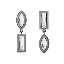 Tomfoolery DRESS Gunmetal Asymmetric Duo Drop Earrings Best