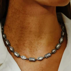 Tomfoolery DRESS Gunmetal Single Row Necklace Clearance