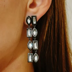 Tomfoolery DRESS Gunmetal Statement Drop Earrings Clearance