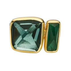 Tomfoolery Duo Green Tourmaline & Amethyst Double Band Ring Sale