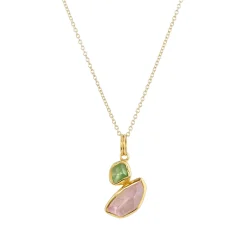 Tomfoolery Duo Irregular Green Tourmaline & Morganite Pendant Sale