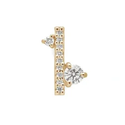 Tomfoolery Dusted Meridian 14ct Yellow Gold Diamond Single Stud Earring Sale