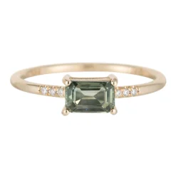 Tomfoolery East West Equilibrium Green Sapphire Ring Discount