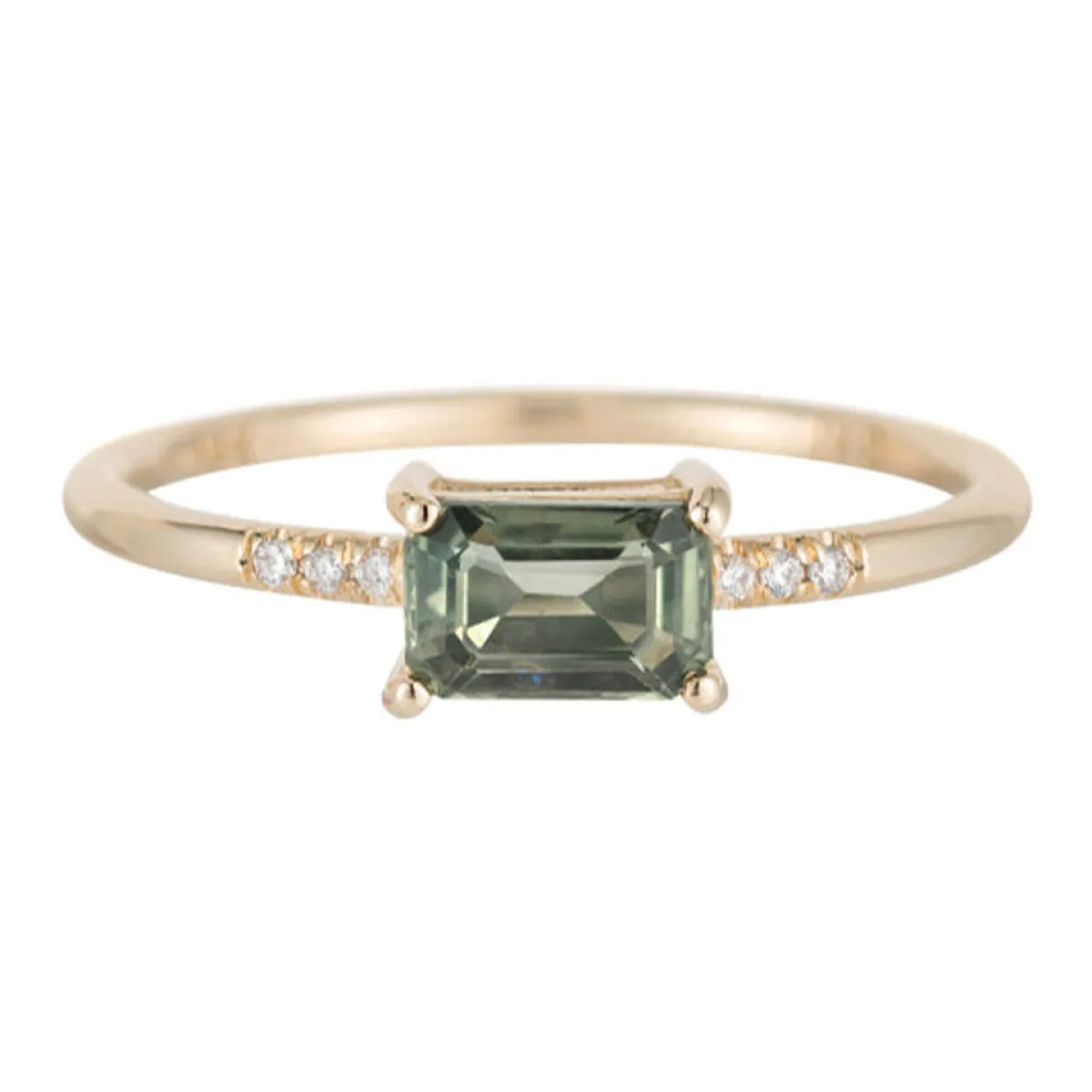 Tomfoolery East West Equilibrium Green Sapphire Ring Discount