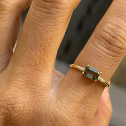 Tomfoolery East West Equilibrium Green Sapphire Ring Discount