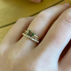 Tomfoolery East West Equilibrium Green Sapphire Ring Discount