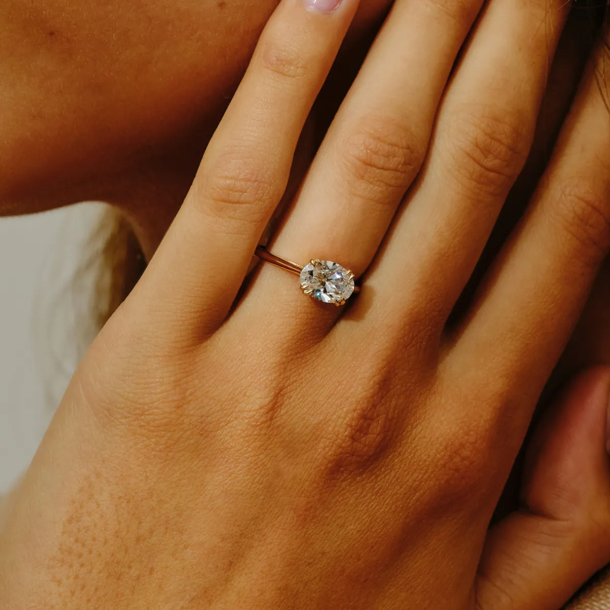 Tomfoolery East/West Oval 1.5ct Lab-Grown Diamond Solitaire Ring Discount