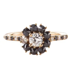 Tomfoolery Eclipse Diamond & 14ct Yellow Gold Cluster Ring Discount