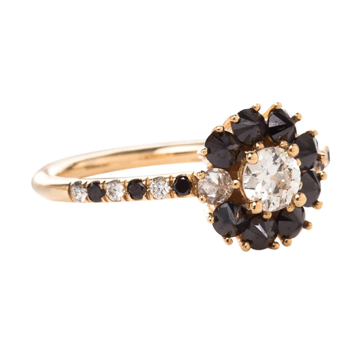 Tomfoolery Eclipse Diamond & 14ct Yellow Gold Cluster Ring Discount
