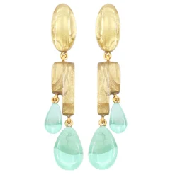 Tomfoolery Elisa Resin Earrings in Menthol Discount
