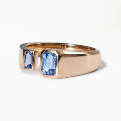 Tomfoolery Emerald & Baguette Cut Blue Sapphire Dyad Ring Best